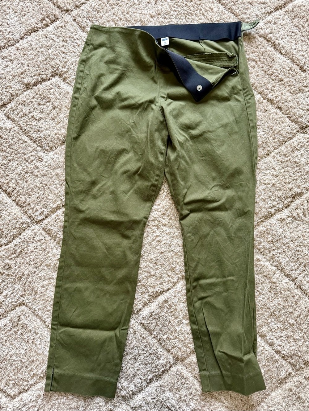 Old Navy Olive Ankle-Length Stretch Chinos